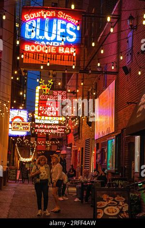 United States, Tennessee, Nashville, Bourbon Street Blues und Boogie Bar Stockfoto
