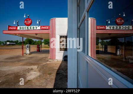 Die Baumwollplantage in den USA, Mississippi, Dockery und Dockery gilt als Geburtsort des Delta Blues Stockfoto