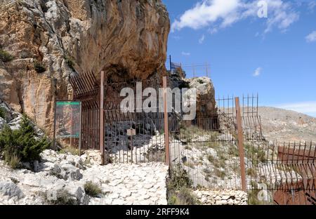 Cueva de los Letreros (Weltkulturerbe), Velez Blanco, Provinz Almeria, Andalusien, Spanien. Stockfoto