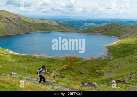 Wandern in den Coniston Fells, Cumbria Stockfoto