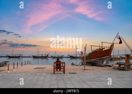 Katara Traditional Dhow Festival im Kulturdorf Katara, Doha, Katar. Stockfoto