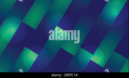 Abstrakte Darstellung farbenfroher Formen auf blauem verlaufendem Hintergrund. Stock Vektor