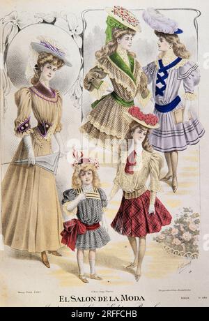 Interior de la revista 'El Salón de la Moda', 1906. I.M.H.B. Stockfoto