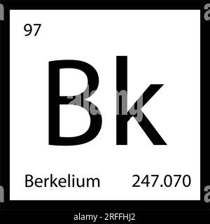 Vektorbild des Berkelium-Symbols für Periodenelement Stock Vektor