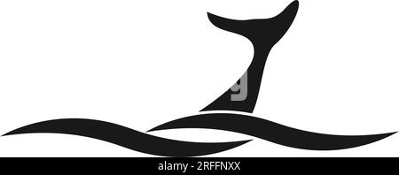 Hai-Schwanz-Symbol Logo Vektordesign Stock Vektor