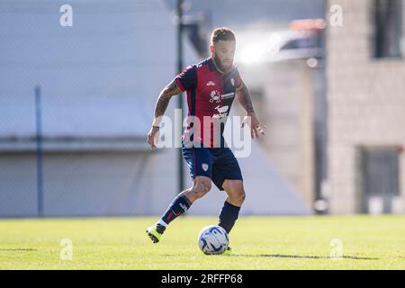 Nahitan Nandez von Cagliari Calcio in Aktion während des saisonfreundlichen Fußballspiels zwischen Cagliari Calcio und Como 1907. Stockfoto