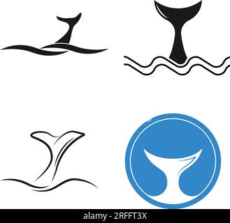 Hai-Schwanz-Symbol Logo Vektordesign Stock Vektor