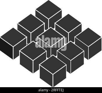 Gestapelte Blöcke Kästchen Symboldesign zur Vektordarstellung Stock Vektor