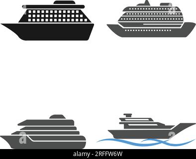 Design mit Symbolen für Kreuzfahrtschiffe Stock Vektor