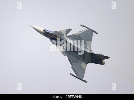 SAAB JAS 39E Gripen während der Ausstellung bei der Royal International Air Tattoo 2023 Stockfoto