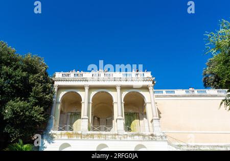 Rom, Latium, Italien, Terrazza Viale del Belvedere ist eine Panoramaterrasse auf dem Pincio-Hügel. Stockfoto