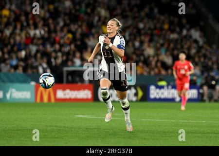 3. August 2023; Brisbane Stadium, Brisbane, Queensland, Australien: FIFA Womens World Cup Group H Fußball, Republik Korea gegen Deutschland; Alexandra Popp aus Deutschland jagt den Ball Stockfoto