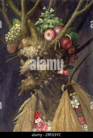 Giuseppe Arcimboldo - vier Jahreszeiten in einem Kopf - c. 1590 Stockfoto