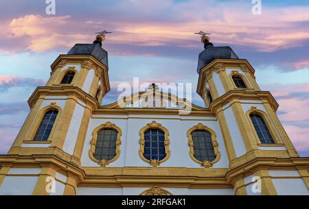 Wallfahrtskirche der Jungfrau Maria oder populär auf dem Nikolausberg über Würzburg, Bayern Stockfoto