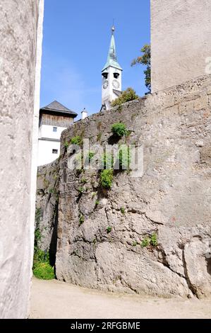 Salzburg, Salzburg, Österreich. 20. September 2014. Kirchenturm auf dem Festungsberg Stockfoto