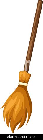 Alte Hexenbesen isoliert auf weißem Hintergrund. Vektorillustration Stock Vektor