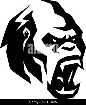 Leiter des aggressiven Gorilla Roaring Stock Vektor