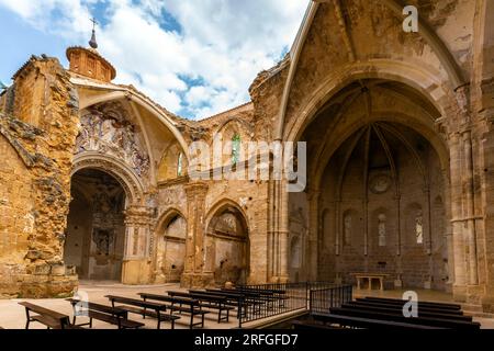 Die Klosterkirche Santa Maria (Monasterio de Piedra) wurde zwischen 1262 und 1350 im gotischen Stil erbaut, dem architektonischen Stil des spanisch-sprachlichen chu Stockfoto