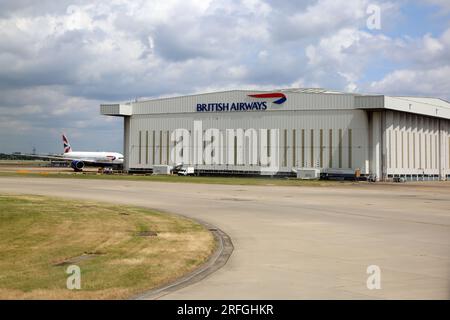 British Airways Maintenance Hangar London Heathrow Airport England Stockfoto