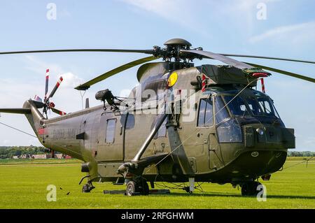 Westland WS-61 Sea King HC4 Commando Helikopter ZD625. Royal Navy Westland Sea King HC4. RN-Transporthubschrauber in Duxford für eine Flugschau Stockfoto