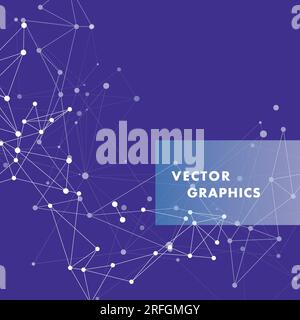 Weiße Linien und Punkte verbinden sich. Abstraktes futuristisches Netzwerk. Vektordarstellung Stock Vektor