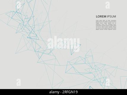 Moderne Netzwerkverbindung. Abstraktes technisches Design. Drahtlose Kommunikation. Blauer geometrischer Hintergrund. Modernes Formkonzept. Soziales Netzwerk Stock Vektor
