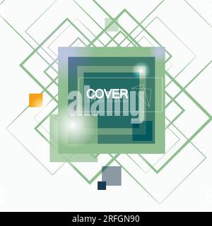 Moderne abstrakte Broschürenvorlage mit quadratischen Linien. Farbenfroher geometrischer Hintergrund, Vektordarstellung. Abstrakter Vektorhintergrund Stock Vektor