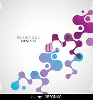 Abstrakte blaue Moleküle auf weißem Hintergrund. Designelemente des Vector-Logos Stock Vektor