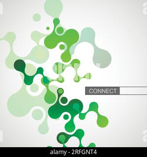 Abstrakte grüne Moleküle auf weißem Hintergrund. Designelemente des Vector-Logos Stock Vektor