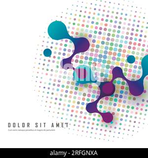 Abstrakte volumetrische blaue Moleküle weißer Hintergrund. Designelemente des Vector-Logos. Stock Vektor