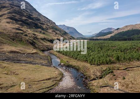 glen etive bei glen coe schottland mit Blick nach Süden, keine Leute Stockfoto