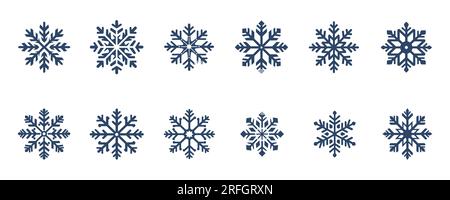 Schneeflocken bereit. Winter flache Dekorationselemente. . Vektordarstellung Stock Vektor