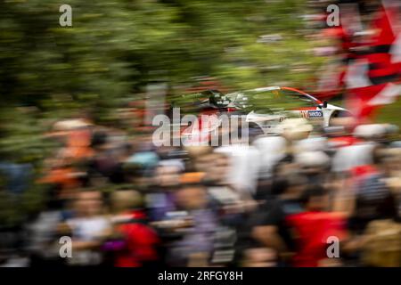 18 Takamoto KATSUTA (JPN), Aaron JOHNSTON (IRL), TOYOTA GAZOO RACING WRT, TOYOTA GR Yaris Rally1 Hybrid, WRC, Action während der Rally Finland 2023, 9. Runde der WRC World Rally Car Championship 2023, vom 3. Bis 6. August 2023 in Jyvaskyla, Finnland Stockfoto