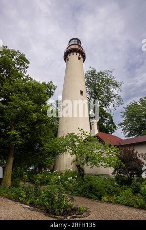 Der Leuchtturm Von Grosse Point Am Great Lake Michigan Stockfoto