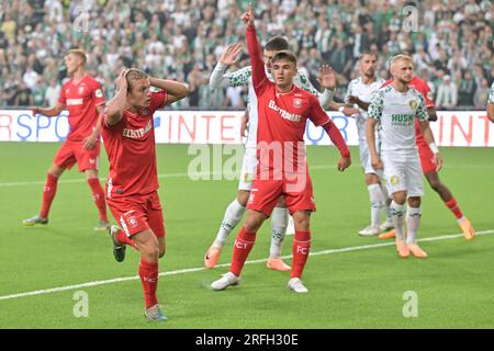 Stockholm, Schweden. 03. Aug. 2023. STOCKHOLM, SCHWEDEN – AUGUST 3: SEM Steijn vom FC Twente reagiert während der zweiten Qualifikationsrunde der UEFA Conference League – Second Leg Match zwischen Hammarby und FC Twente in der Stockholm Arena am 3. August 2023 in Stockholm, Schweden (Foto: Pelle T Nilsson/BSR Agency). Kredit: BSR Agency/Alamy Live News Stockfoto