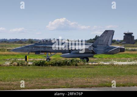 RCAF CF-18 Hornet startet von Boundary Bay Canada Stockfoto