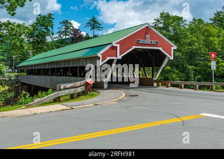 Honeymoon Bridge (überdachte Brücke), Jackson, New Hampshire, USA Stockfoto