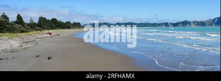 Tolaga Bay, eine abgelegene Stadt an der Ostküste Neuseelands Stockfoto