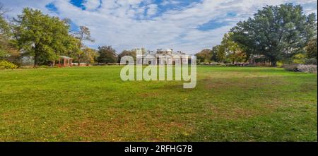 Panorama der Monticello Plantation in Virginia. Stockfoto