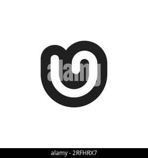 Der Buchstabe uj kurbelt den einfachen Logo-Vektor Stock Vektor