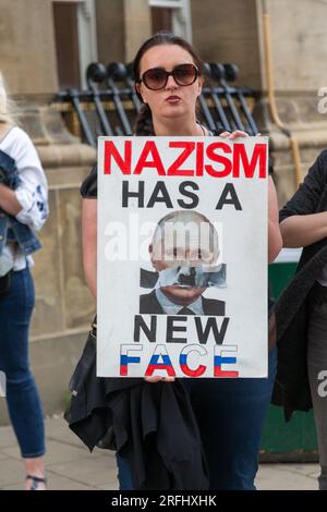 Anti-Russland-Demonstration, gegen die Invasion der Ukraine. Birmingham. 2023 Stockfoto