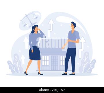 Familiäre und soziale Themen Konzept, familiäre Beziehung, Hilfe für Kinder, Familienproblem, flacher Vektor moderne Illustration Stock Vektor