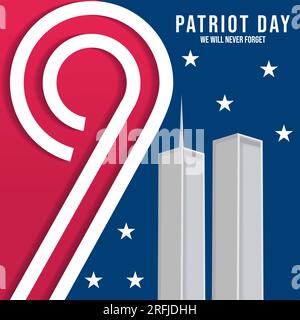 vektordesign am patriot Day 11. september Stock Vektor