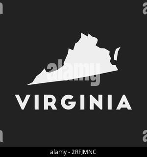 Virginia-Symbol. US-Landkarte auf dunklem Hintergrund. Stilvolle Karte von Virginia mit US-Bundesstaat. Vektorabbildung. Stock Vektor