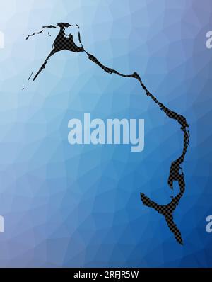 Eleuthera geometrische Karte. Schablonenform von Eleuthera in niedriger Poly-Form. Moderne Inselvektordarstellung. Stock Vektor