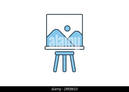 Symbol für Leinwand. Symbol zum Malen. Oberfläche malen. Flacher Symbolstil. Einfache Vektorkonstruktion editierbar Stock Vektor
