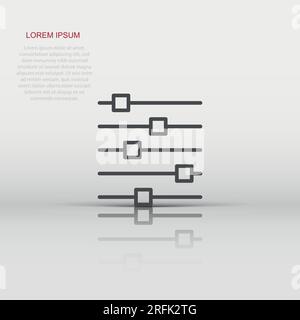 Steuerung der Lautstärke Symbol im flachen Stil. Audio einstellen Zeichen Vector Illustration auf weißem Hintergrund isoliert. Filter Business Konzept. Stock Vektor
