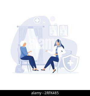 Integratives tägliches Leben, Senioren Gesundheit und Wohlbefinden priorisieren, flacher Vektor moderne Illustration Stock Vektor