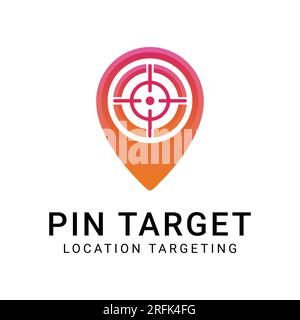 Pin-Ziel-Logo Design Zielposition-Logo Stock Vektor