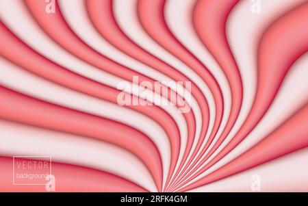 Köstliche Vektorbonbons, 3D°-Hintergrund mit wirbelnden Streifen für Banner, Website, Postkarte Stock Vektor
